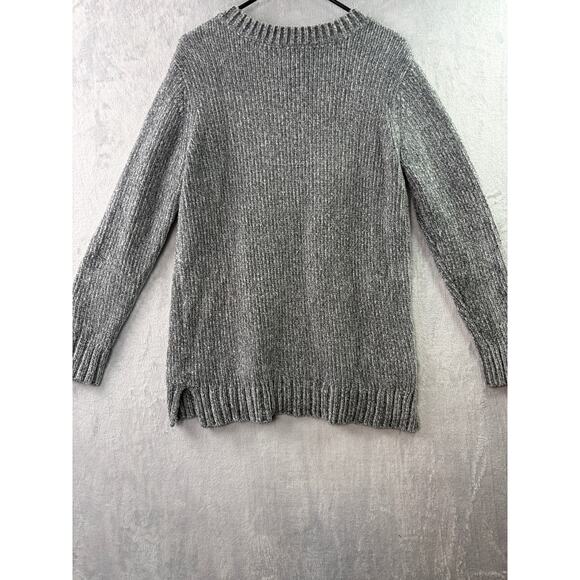 Orvis Gray Chenille V-Neck Pullover Sweater – Size Medium - Picture 2 of 6